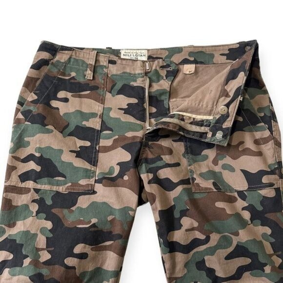 Nili Lotan Cropped French Military Pant In Coyote Brown Camo,  Size 6, Ankle Zip - Picture 8 of 14